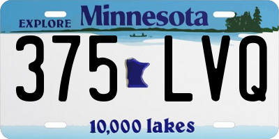 MN license plate 375LVQ