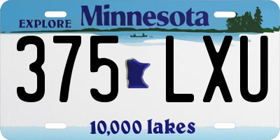 MN license plate 375LXU