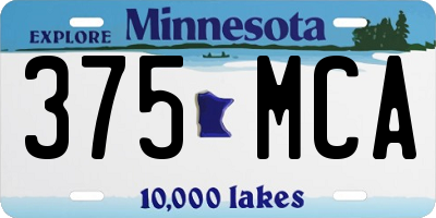 MN license plate 375MCA