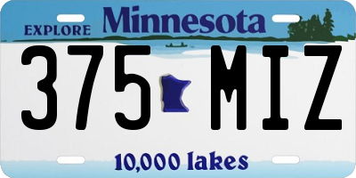 MN license plate 375MIZ
