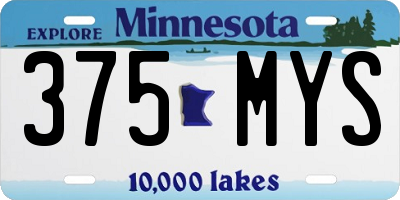 MN license plate 375MYS