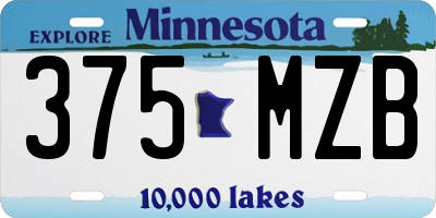 MN license plate 375MZB