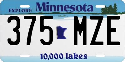 MN license plate 375MZE