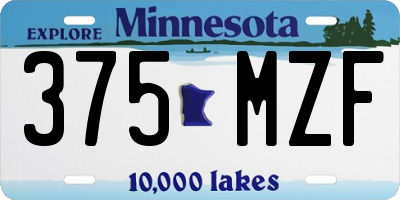 MN license plate 375MZF
