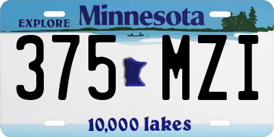 MN license plate 375MZI