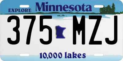 MN license plate 375MZJ