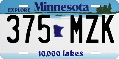 MN license plate 375MZK