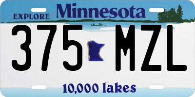 MN license plate 375MZL