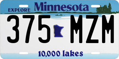MN license plate 375MZM