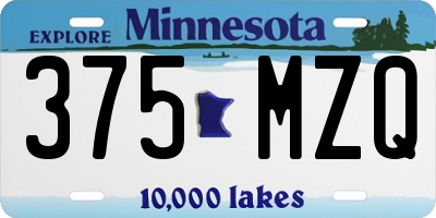 MN license plate 375MZQ