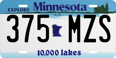 MN license plate 375MZS
