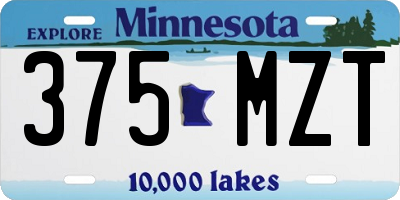 MN license plate 375MZT