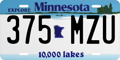 MN license plate 375MZU