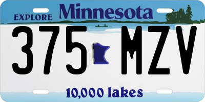 MN license plate 375MZV