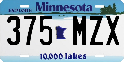 MN license plate 375MZX