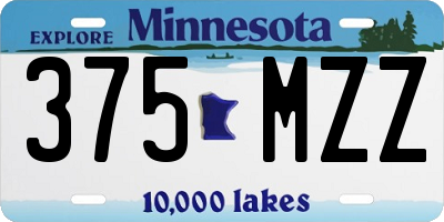 MN license plate 375MZZ