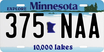 MN license plate 375NAA