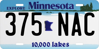 MN license plate 375NAC