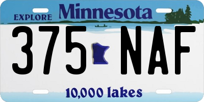 MN license plate 375NAF