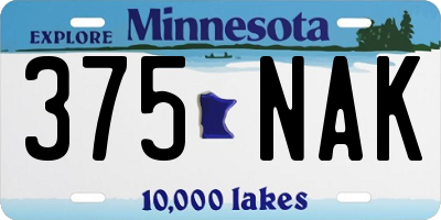MN license plate 375NAK