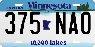 MN license plate 375NAO