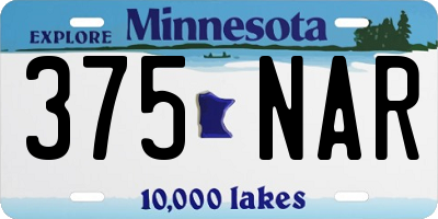 MN license plate 375NAR