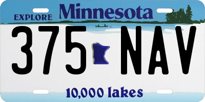 MN license plate 375NAV