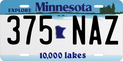 MN license plate 375NAZ