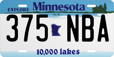 MN license plate 375NBA