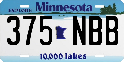 MN license plate 375NBB