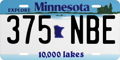 MN license plate 375NBE