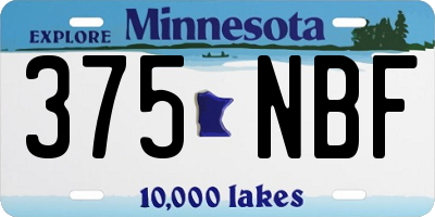 MN license plate 375NBF