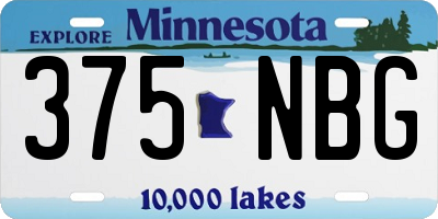MN license plate 375NBG