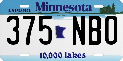 MN license plate 375NBO