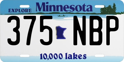 MN license plate 375NBP