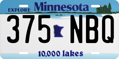 MN license plate 375NBQ