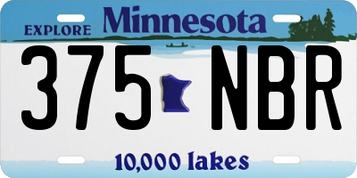 MN license plate 375NBR