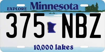 MN license plate 375NBZ