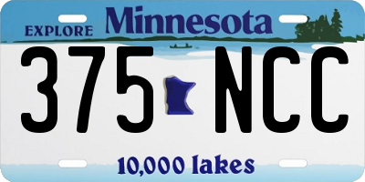 MN license plate 375NCC