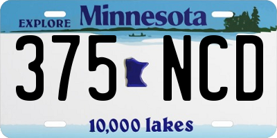MN license plate 375NCD