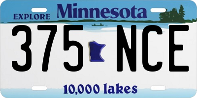 MN license plate 375NCE