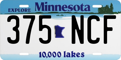 MN license plate 375NCF