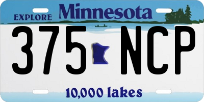 MN license plate 375NCP