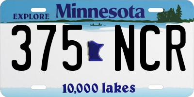 MN license plate 375NCR