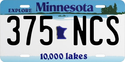 MN license plate 375NCS