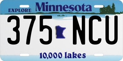 MN license plate 375NCU