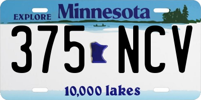 MN license plate 375NCV