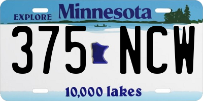 MN license plate 375NCW