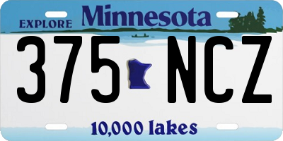 MN license plate 375NCZ