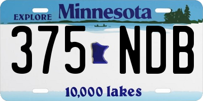 MN license plate 375NDB